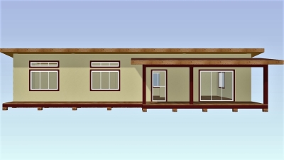 Проект одноэтажного дома Б 14706-1 - 147,6 м2 с террасой из бризолита